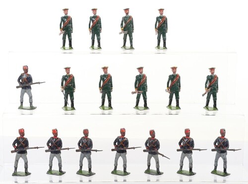 Britains set 133, Russian Infantry with red cap band paint variation, 1930,