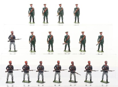 Britains set 133, Russian Infantry with red cap band paint variation, 1930,