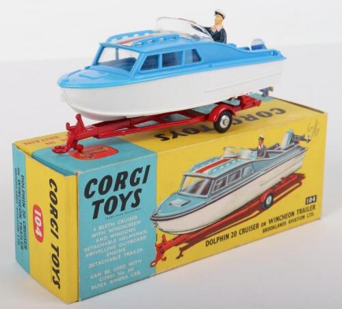 Corgi Toys 104 Dolphin 20 Cruiser on Wincheon Trailer
