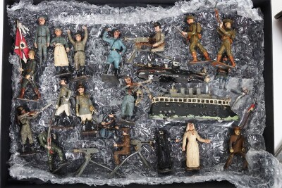 French manufactured 55mm solid cast military figures by L.P Paris (Louis Prieur), SR horse teams and more, circa 1910, - 2