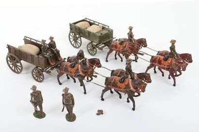Rare two Britains CFE four-horse Boer war Army Service Supply wagon, circa 1910,