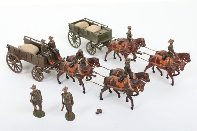 Rare two Britains CFE four-horse Boer war Army Service Supply wagon, circa 1910,