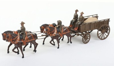 Rare two Britains CFE four-horse Boer war Army Service Supply wagon, circa 1910, - 4