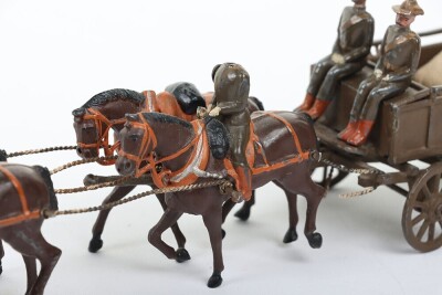 Rare two Britains CFE four-horse Boer war Army Service Supply wagon, circa 1910, - 6