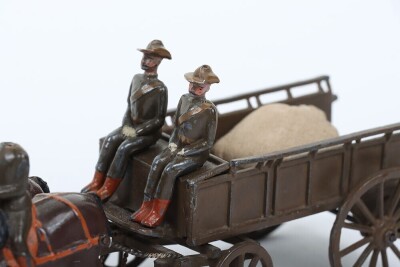 Rare two Britains CFE four-horse Boer war Army Service Supply wagon, circa 1910, - 7