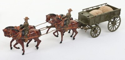 Rare two Britains CFE four-horse Boer war Army Service Supply wagon, circa 1910, - 8
