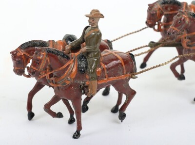 Rare two Britains CFE four-horse Boer war Army Service Supply wagon, circa 1910, - 9