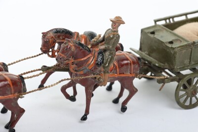 Rare two Britains CFE four-horse Boer war Army Service Supply wagon, circa 1910, - 10