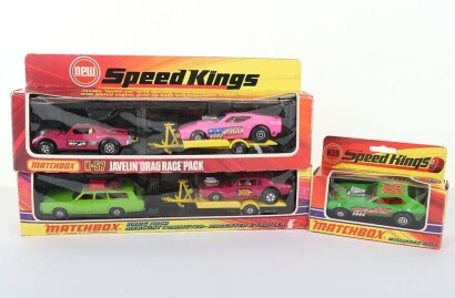 Matchbox Speed Kings boxed Drag Pack trailer sets,