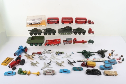 A Quantity of Miscellaneous Diecast play-worn models, including 2 x Scarce Tri-ang Spot On 401 Volkswagen Variants, missing rear tailgates, on original pair of skis, two other spot on models, Lone star road Impy Ford Taunus, plus others, all in poor to ve