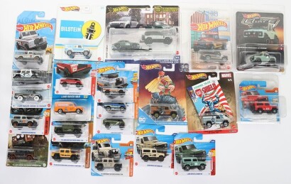 A Collection of Carded Hotwheels Land-Rover Models