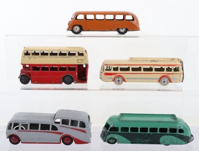 Four Diecast Vintage Buses