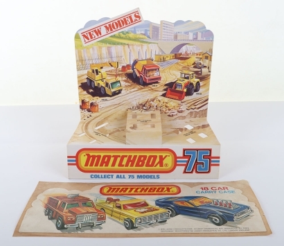 Matchbox Superfast Construction Models Shop Display Card Stand, circa 1976