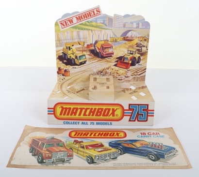Matchbox Superfast Construction Models Shop Display Card Stand, circa 1976