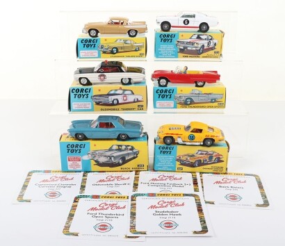 Six Corgi Toys Model Club USA Model Cars