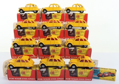 Twelve Vintage Boxed Corgi Toys James Bond Citroen 2CV