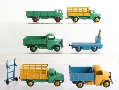 Seven Vintage Unboxed Dinky Toys Commercial Vehicles