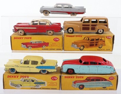 Five Vintage Dinky Toys USA Cars