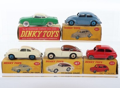 Five Boxed Vintage Dinky Toy Cars
