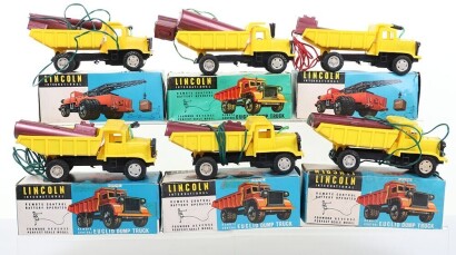 Six Boxed Lincoln International Euclid Dump Trucks