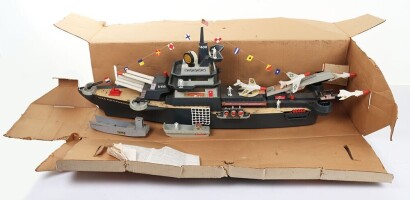 A boxed battery operated Battlewagon toy gun ship, 1960s