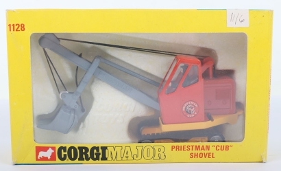 Vintage Corgi Major Toys 1128 Priestman Cub Shovel in later issue box