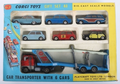 Vintage Corgi Toys Gift Set 48 Car Transporter with 6 Cars