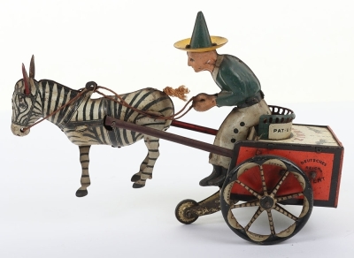 A Lehmann (Germany) Tinplate Clockwork Zikra Zebra and Cart - 3