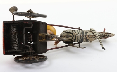 A Lehmann (Germany) Tinplate Clockwork Zikra Zebra and Cart - 8