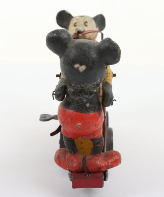 Wells-Brimtoy Tinplate Mickey Mouse Handcar - 7
