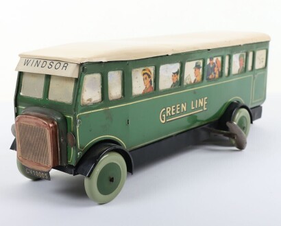 Chad Valley Aluminium Clockwork Green Line Single Decker Bus
