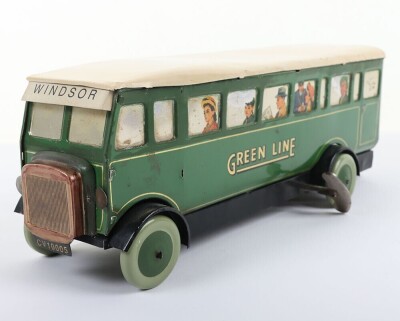 Chad Valley Aluminium Clockwork Green Line Single Decker Bus