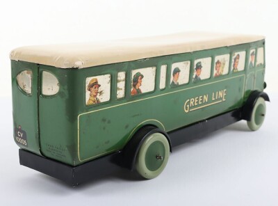 Chad Valley Aluminium Clockwork Green Line Single Decker Bus - 5
