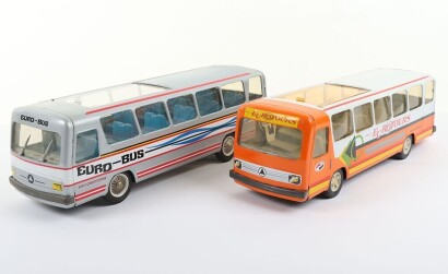 Two Joustra (French) Tinplate Single Decker Buses,