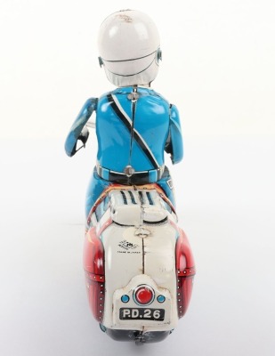 Masudaya Modern Toys tinplate friction driven Police Motorcyclist P.D 26, Japanese circa 1960, - 6