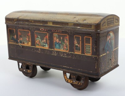 Scarce W&R Jacob & Co Ltd Railway Passenger coach Biscuit tin, circa 1910, - 3