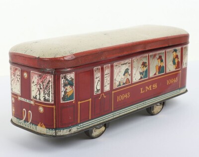 Scarce tinplate LMS Railcar Biscuit tin, British 1920s, - 2