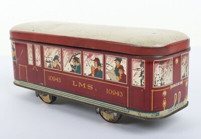 Scarce tinplate LMS Railcar Biscuit tin, British 1920s, - 5