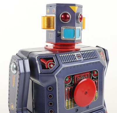 Rare boxed Masudaya Battery Operated Gang of 5 Target Robot 3357, Japanese 1950s, - 7