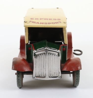 Wells Brimtoy tinplate clockwork Express Transport Delivery van No.68, 1950s, - 2