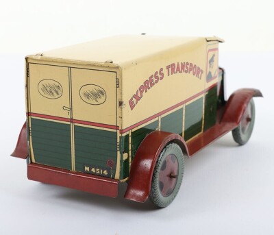 Wells Brimtoy tinplate clockwork Express Transport Delivery van No.68, 1950s, - 5
