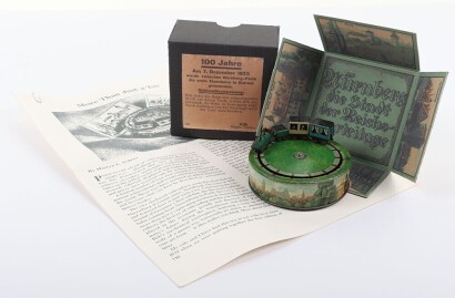 Rare Carl Bub miniature tinplate clockwork train souvenir celebrating 100 Years of the German Railway 7th December 1835 to 1935, German 1935,