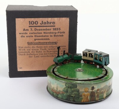 Rare Carl Bub miniature tinplate clockwork train souvenir celebrating 100 Years of the German Railway 7th December 1835 to 1935, German 1935, - 2