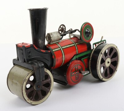 Orobr tinplate clockwork Road Roller, German circa 1910, - 4