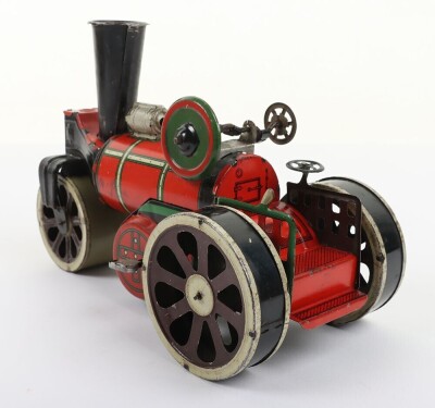 Orobr tinplate clockwork Road Roller, German circa 1910, - 5