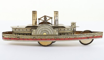 Hess tinplate friction driven Paddle Steamer ship, circa 1900,