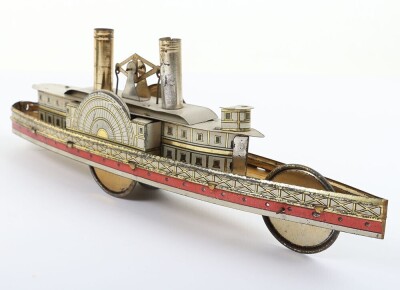 Hess tinplate friction driven Paddle Steamer ship, circa 1900, - 2