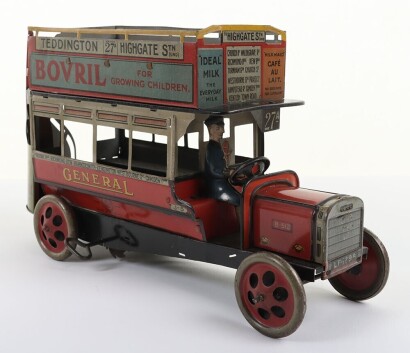 A Rare Burnett (England) Clockwork B Type London General Double Decker Omnibus