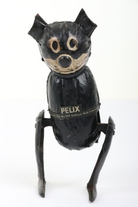 Tinplate clockwork walking Felix the Cat, German 1920s,