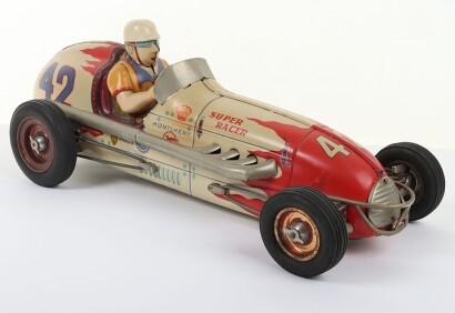 Scarce Large GEM (France) Super Racer Tinplate Racing Car